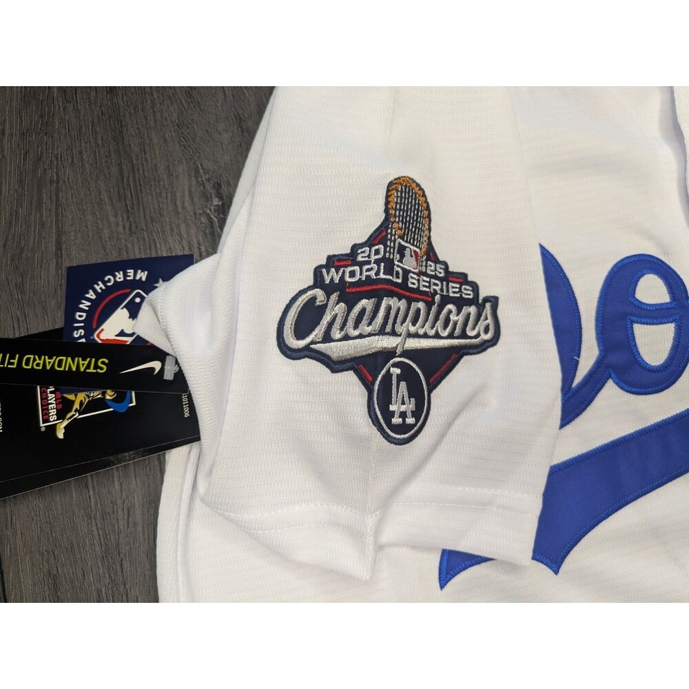 Shohei Ohtani 2025 World Series Dodgers Jersey Kanji White Men's XL - Picture 3 of 3